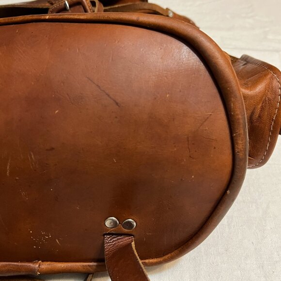 Vintage Handmade Genuine Leather Backpack Brown Rucksack Travel Bag Unisex Boho - Picture 7 of 12